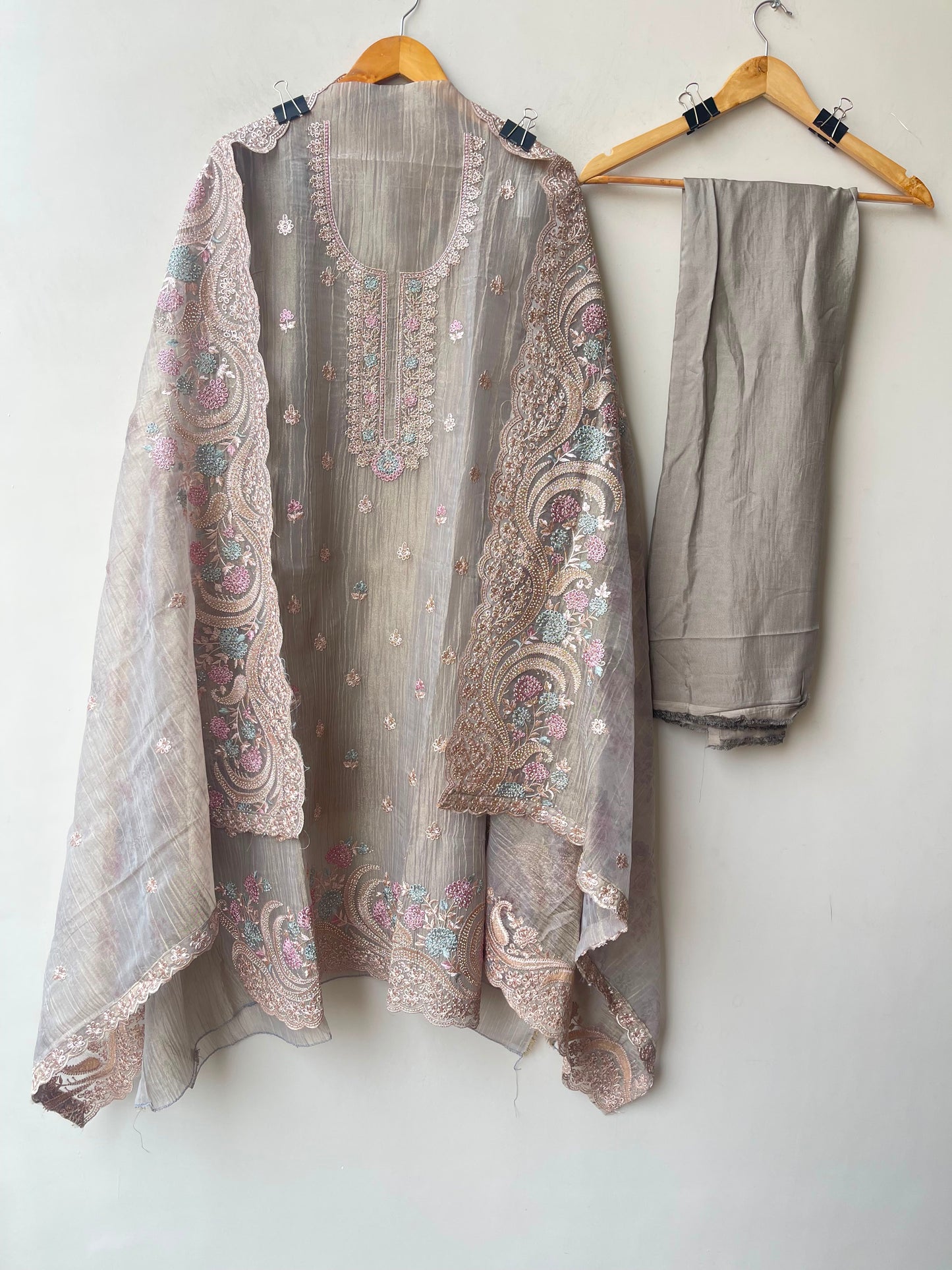 Pure crushed shimmer tissue unstitched ladies suit Rc19268 (a)