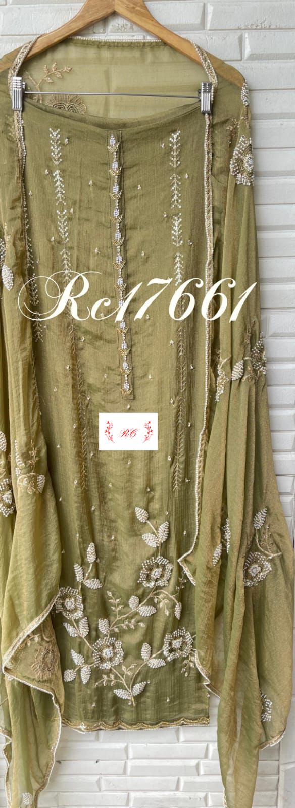Crushed chinnon silk unstitched ladies suit Rc17661 (b)