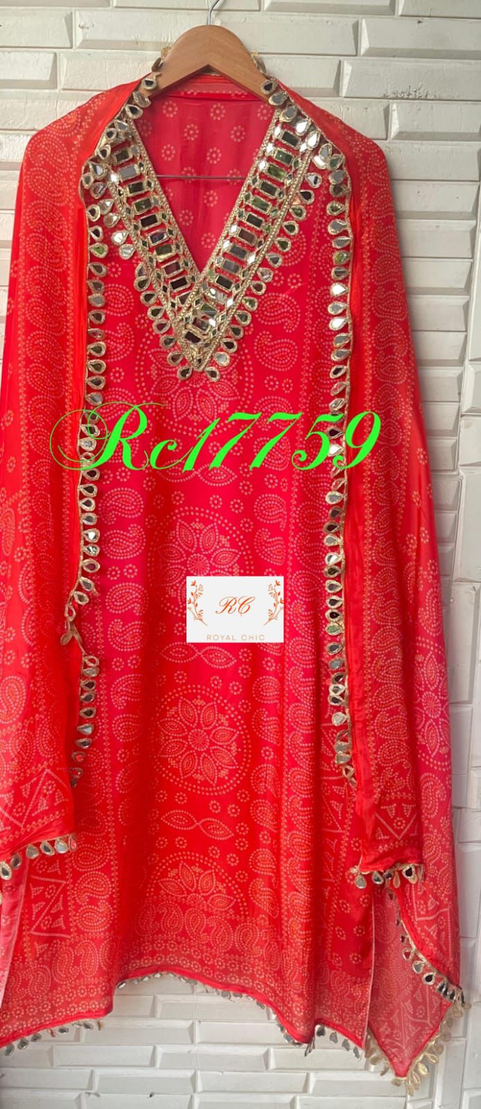 Satin crape unstitched ladies suit Rc17759