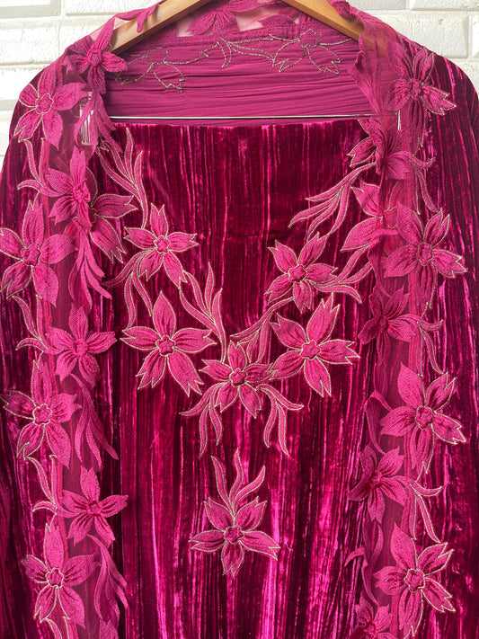 Crushed velvet unstitched ladies suit Rc17862 (a)