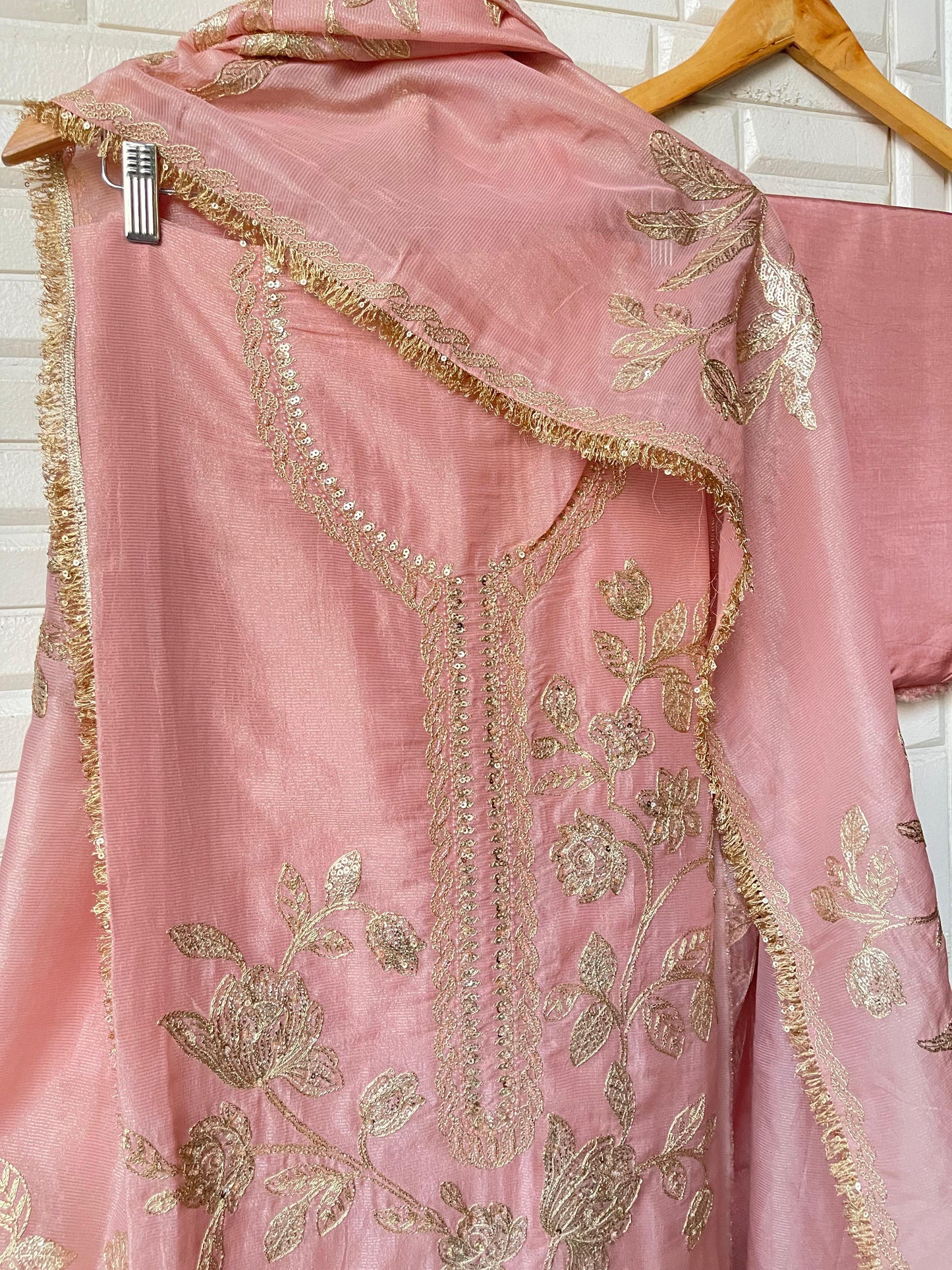 Weaving shimmer silk unstitched ladies suit Rc17689(b)