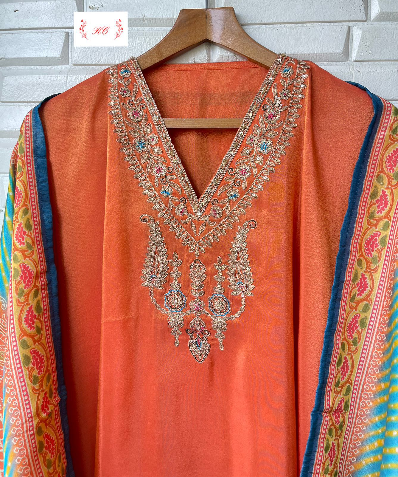 Shimmer silk unstitched ladies suit Rc15408