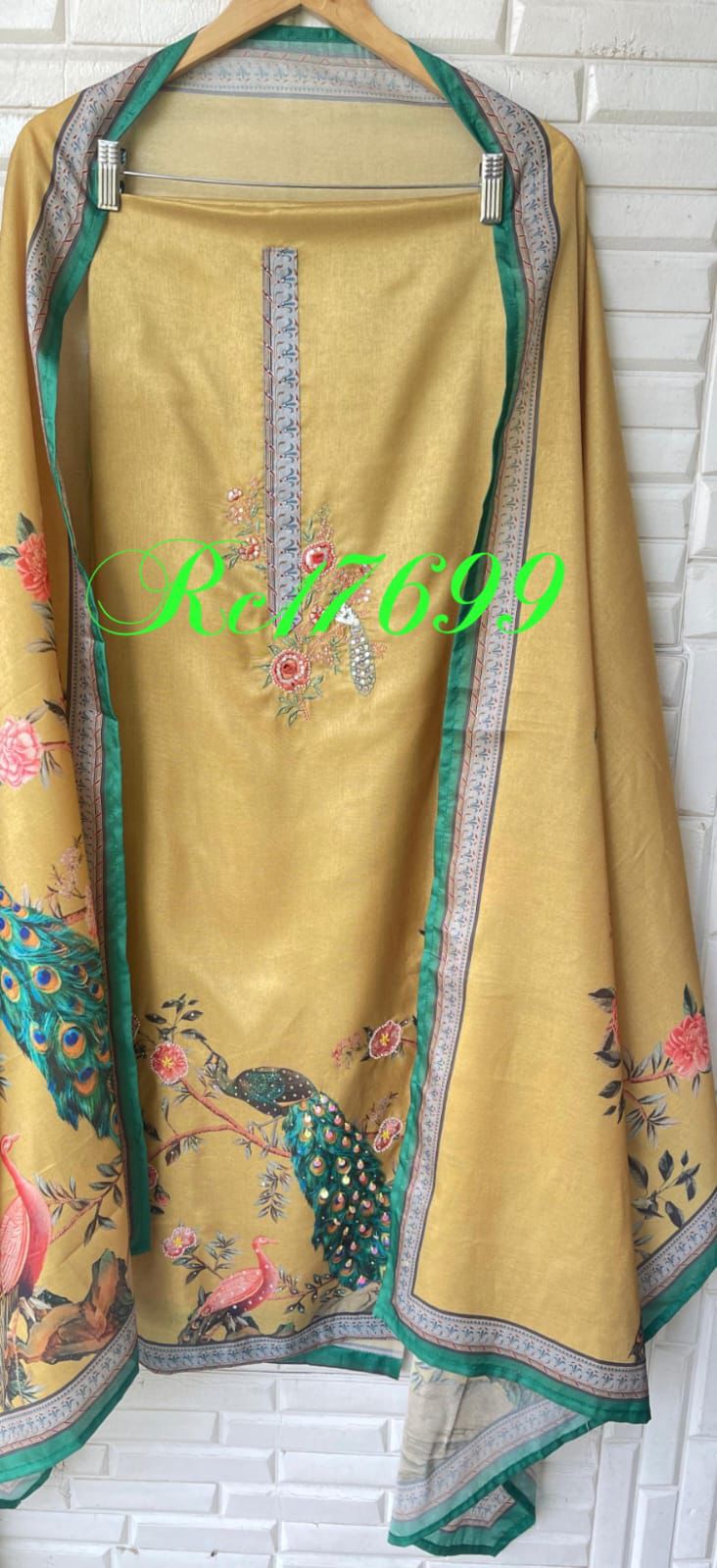 Tassar silk unstitched ladies suit Rc17699