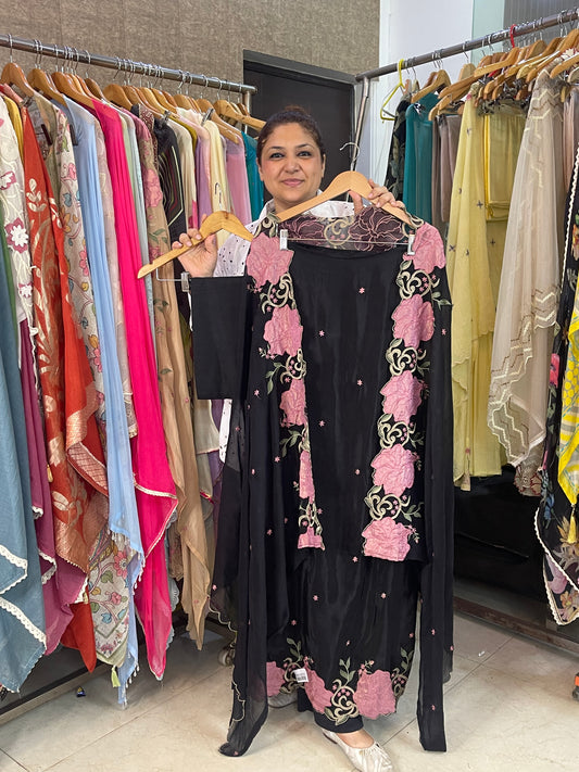 Glass organza unstitched ladies suit Rc17457 (a)