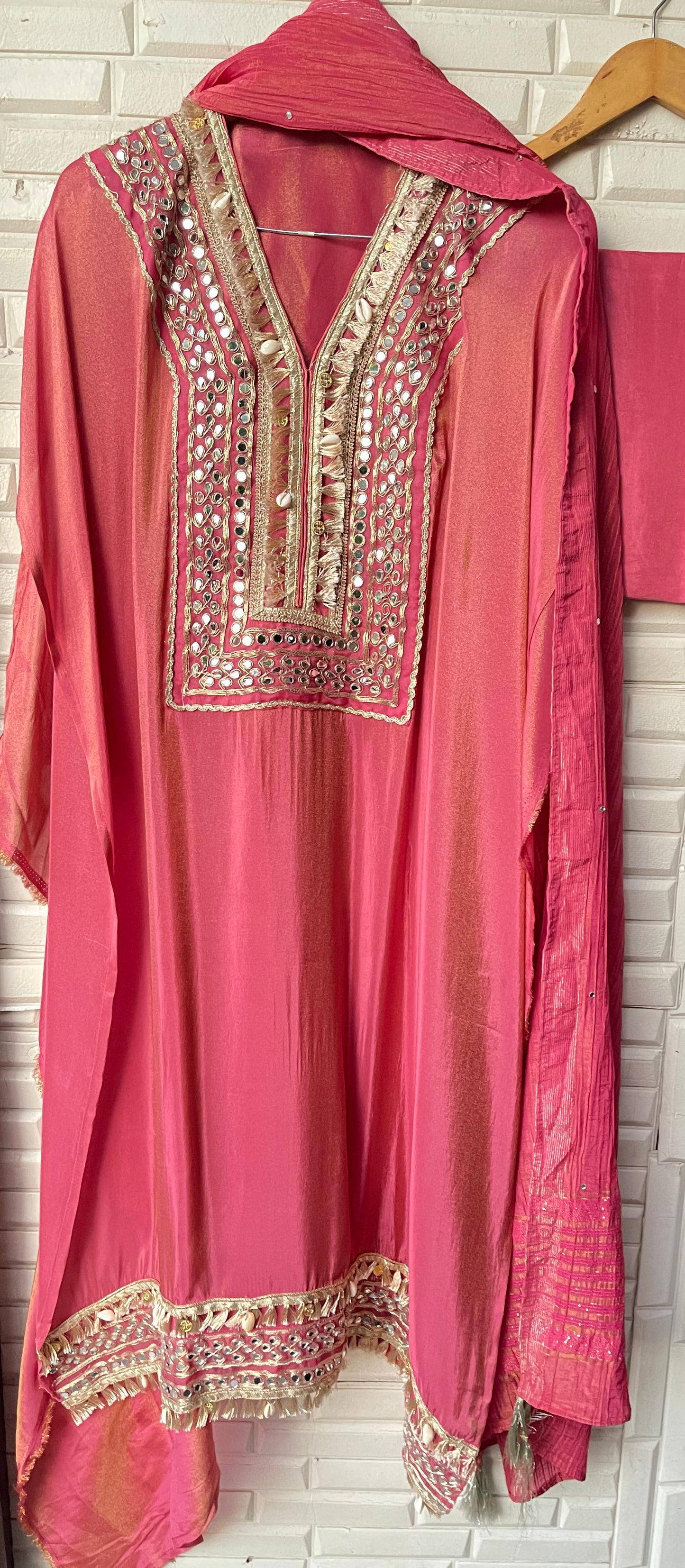 Shimmer silk semi stitched ladies suit Rc17535 (b)