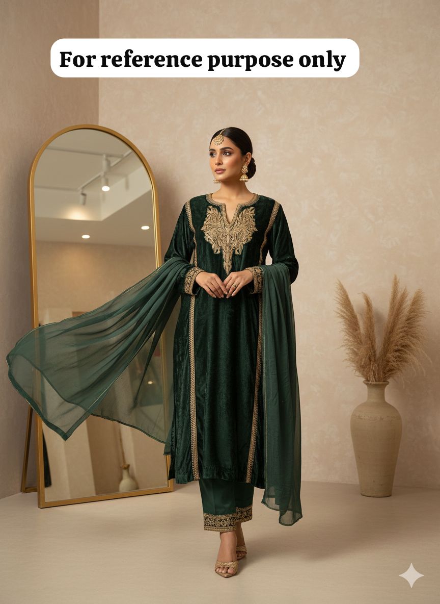 Pure velvet pheron readymade ladies coord set Rc18227