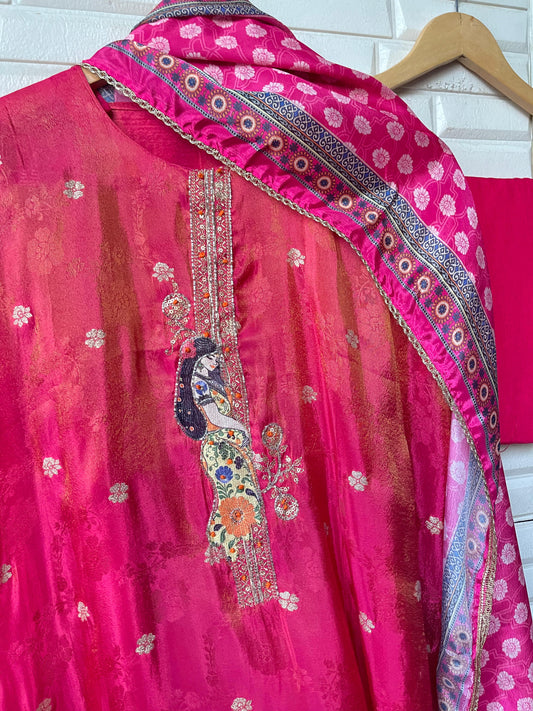 Shimmer silk unstitched ladies suit Rc17516 (a)