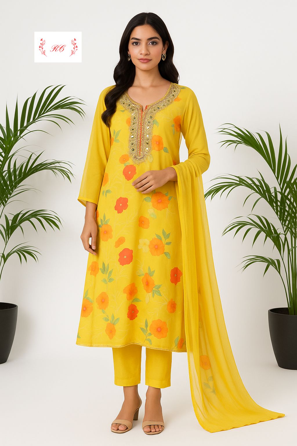 Organza unstitched ladies suit Rc17482