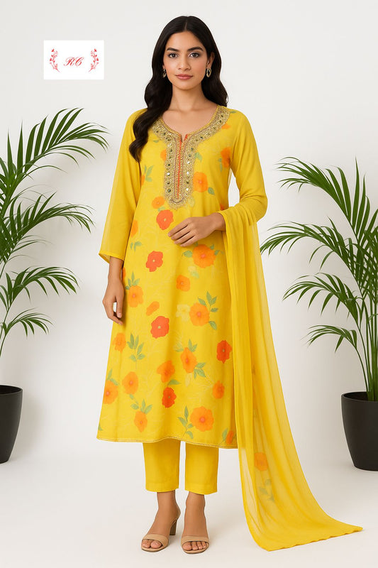 Organza unstitched ladies suit Rc17482