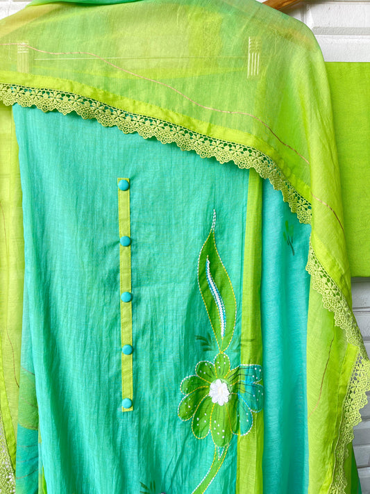 Mul chanderi unstitched ladies suit Rc17363