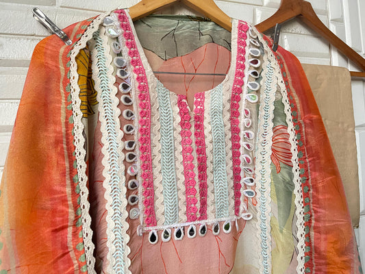 Pure shimmer silk unstitched ladies suit Rc17690