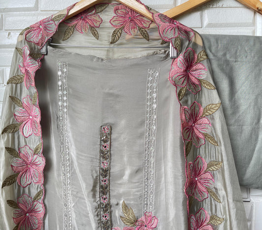 Glass organza unstitched ladies suit Rc17491 (b)