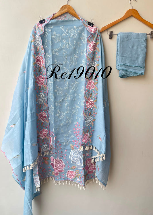 Mul chanderi unstitched ladies suit Rc19010