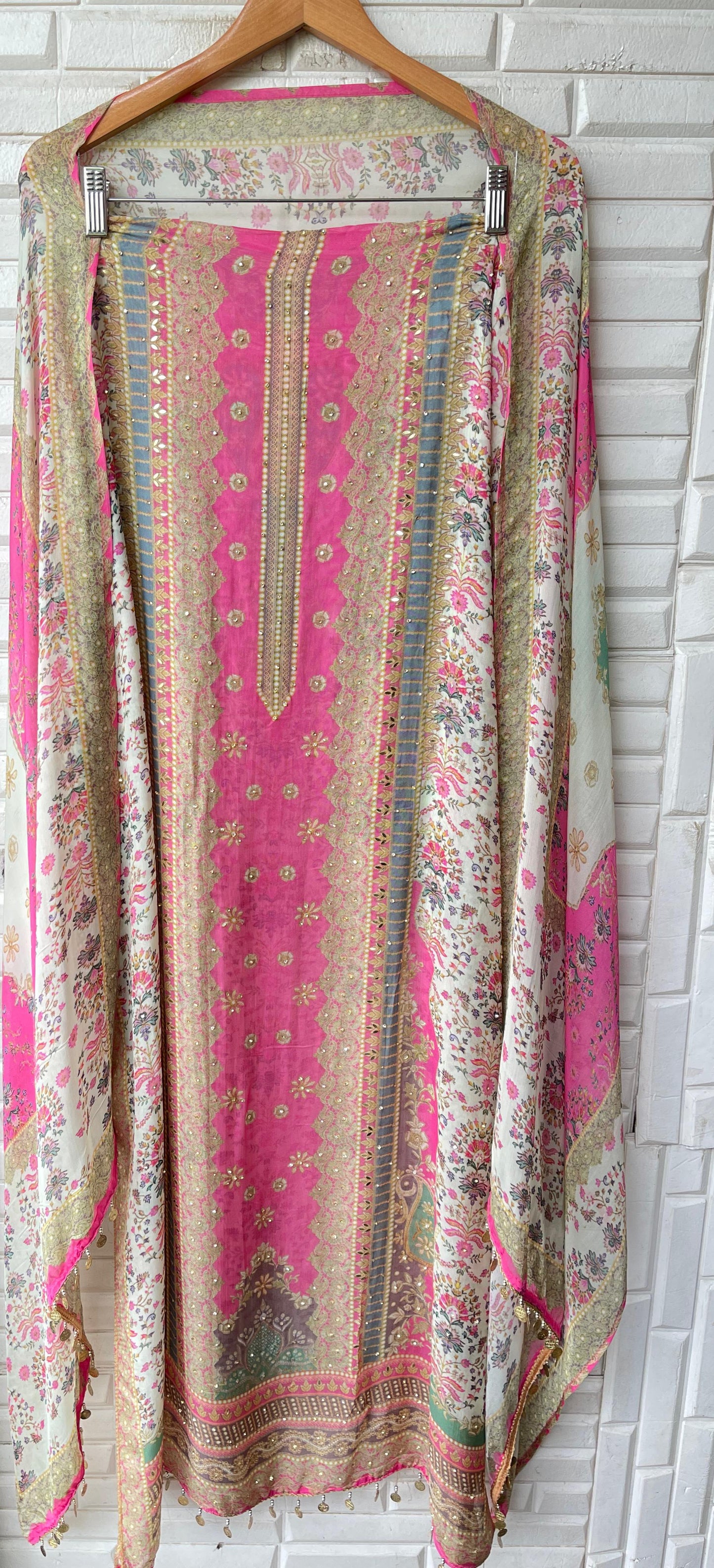 Organza unstitched ladies suit Rc17288