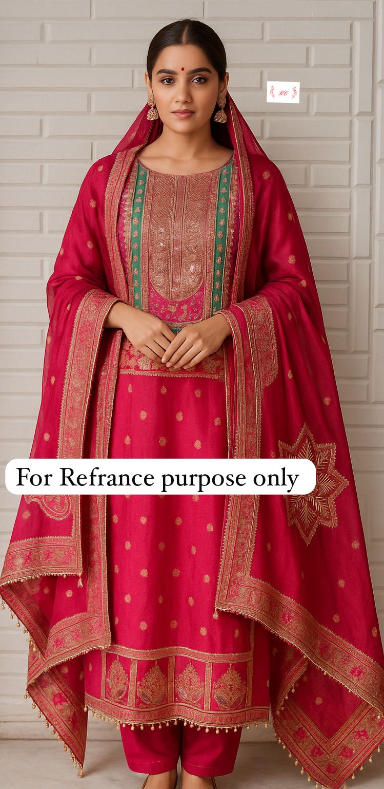 Banarasi shimmer silk unstitched ladies suit Rc17668 (b)