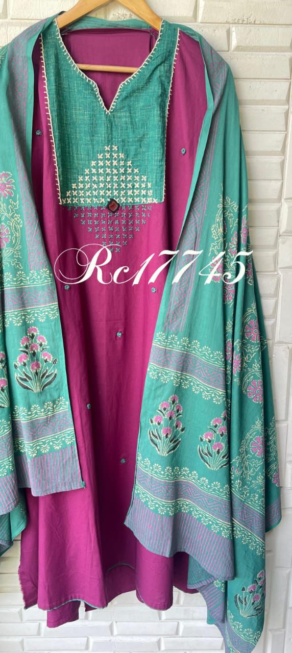 Pure cotton unstitched ladies suit Rc17745