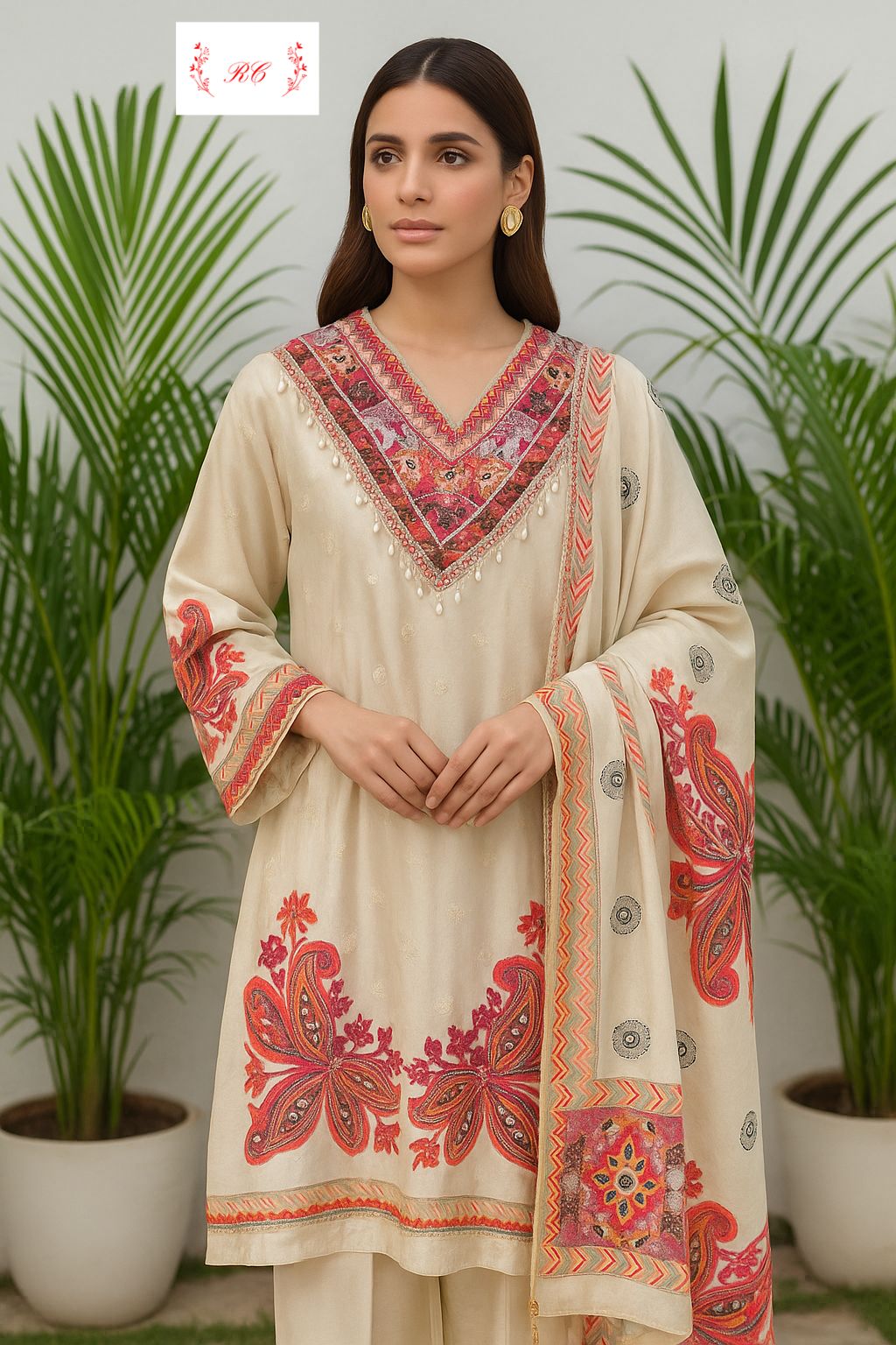 Banarasi shimmer silk unstitched ladies suit Rc17623