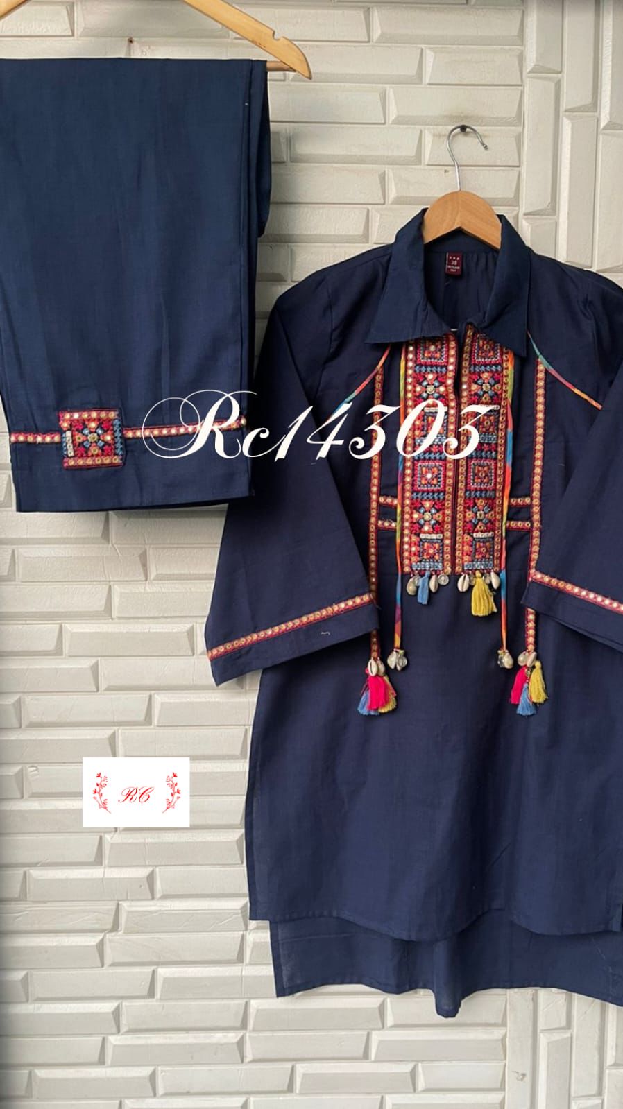 Linen cotton readymade ladies suit Rc14303