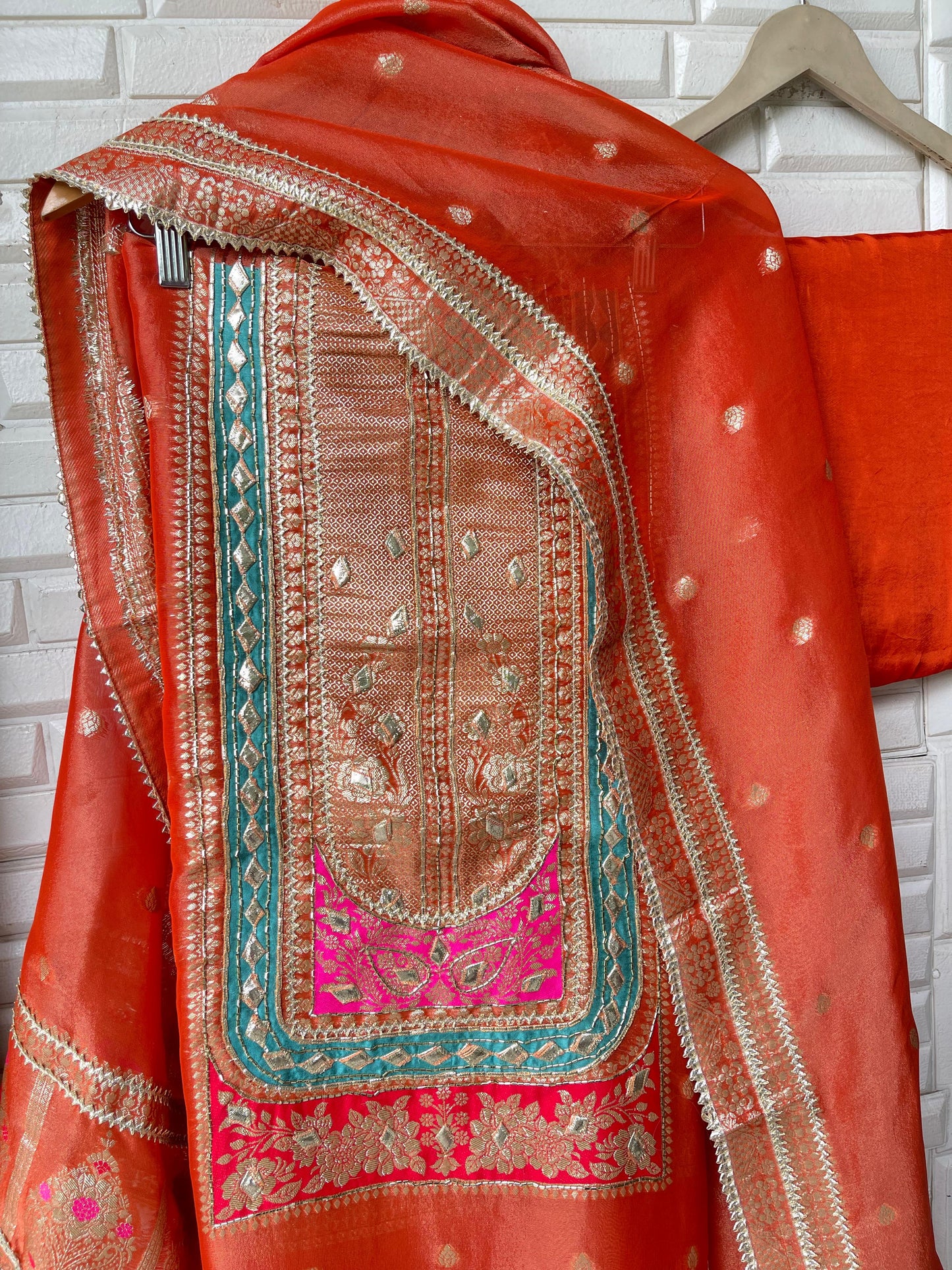 Banarasi shimmer silk unstitched ladies suit Rc17668 (c)