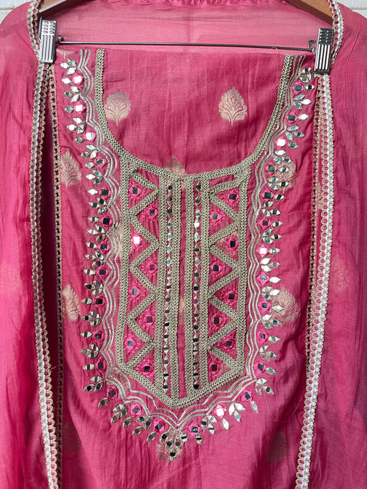 Mul chanderi semi stitched ladies suit Rc17537 (a)