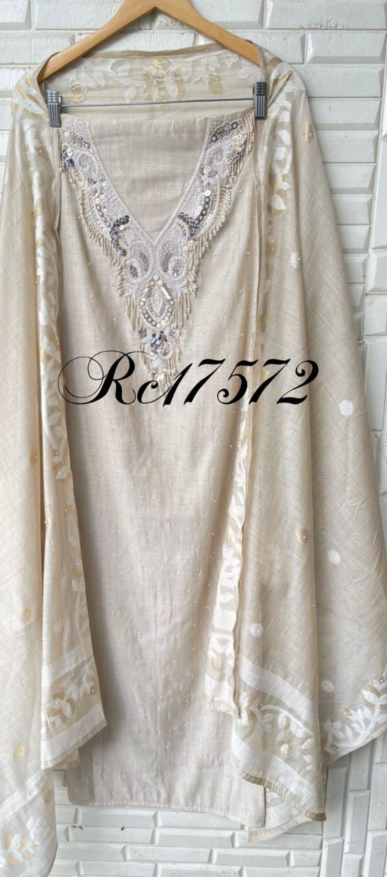 Mul chanderi unstitched ladies suit Rc17572