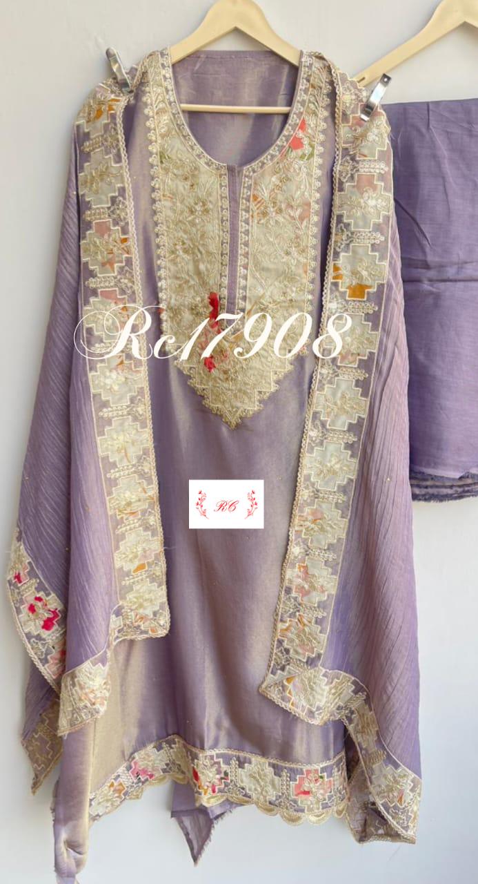 Shimmer silk unstitched ladies suit Rc17908 (a)