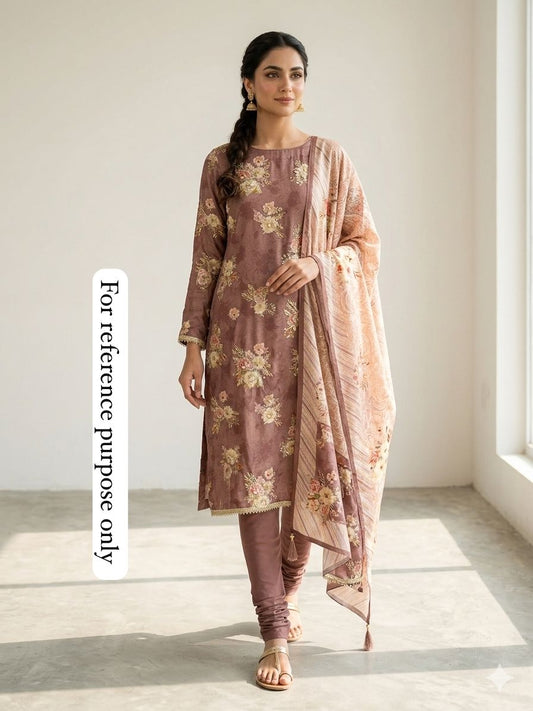 Muslin printed unstitched ladies suit Rc18536
