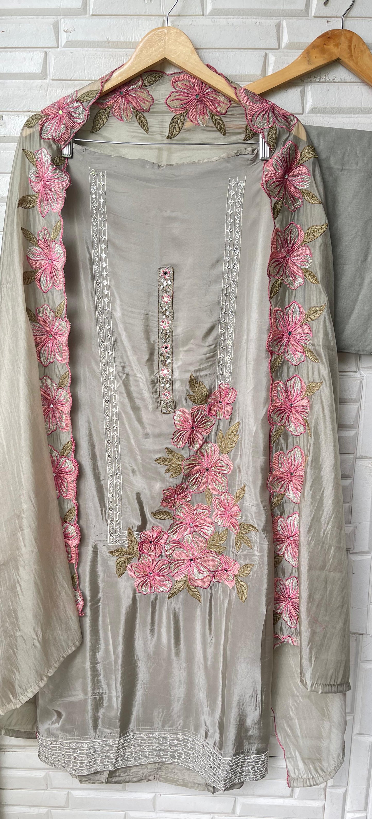 Glass organza unstitched ladies suit Rc17491 (b)