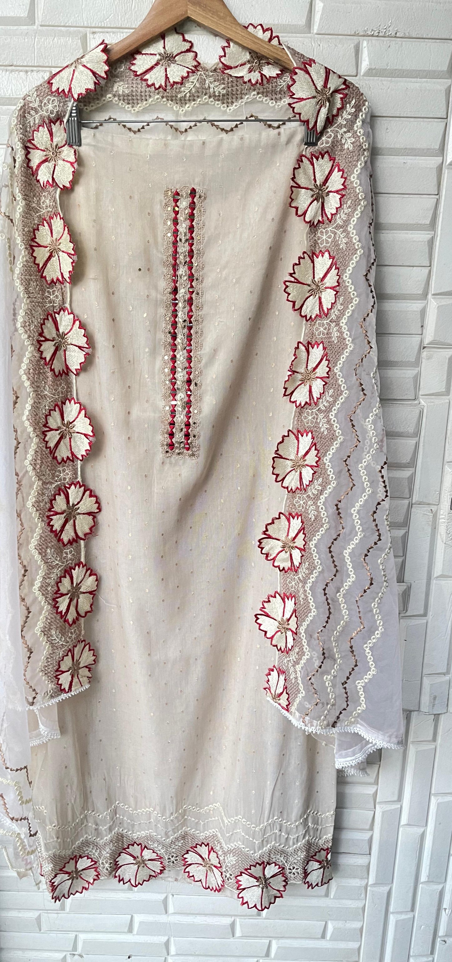 Shimmer linen unstitched ladies suit Rc17419