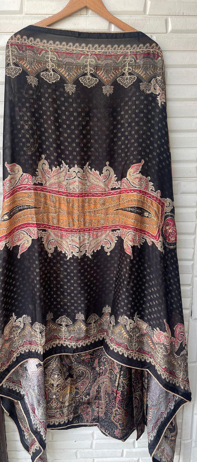 Crape Satin Unstitched Ladies suits Rc 16230