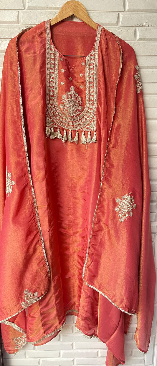 Shimmer silk semi stitched ladies suit Rc17533 (a)