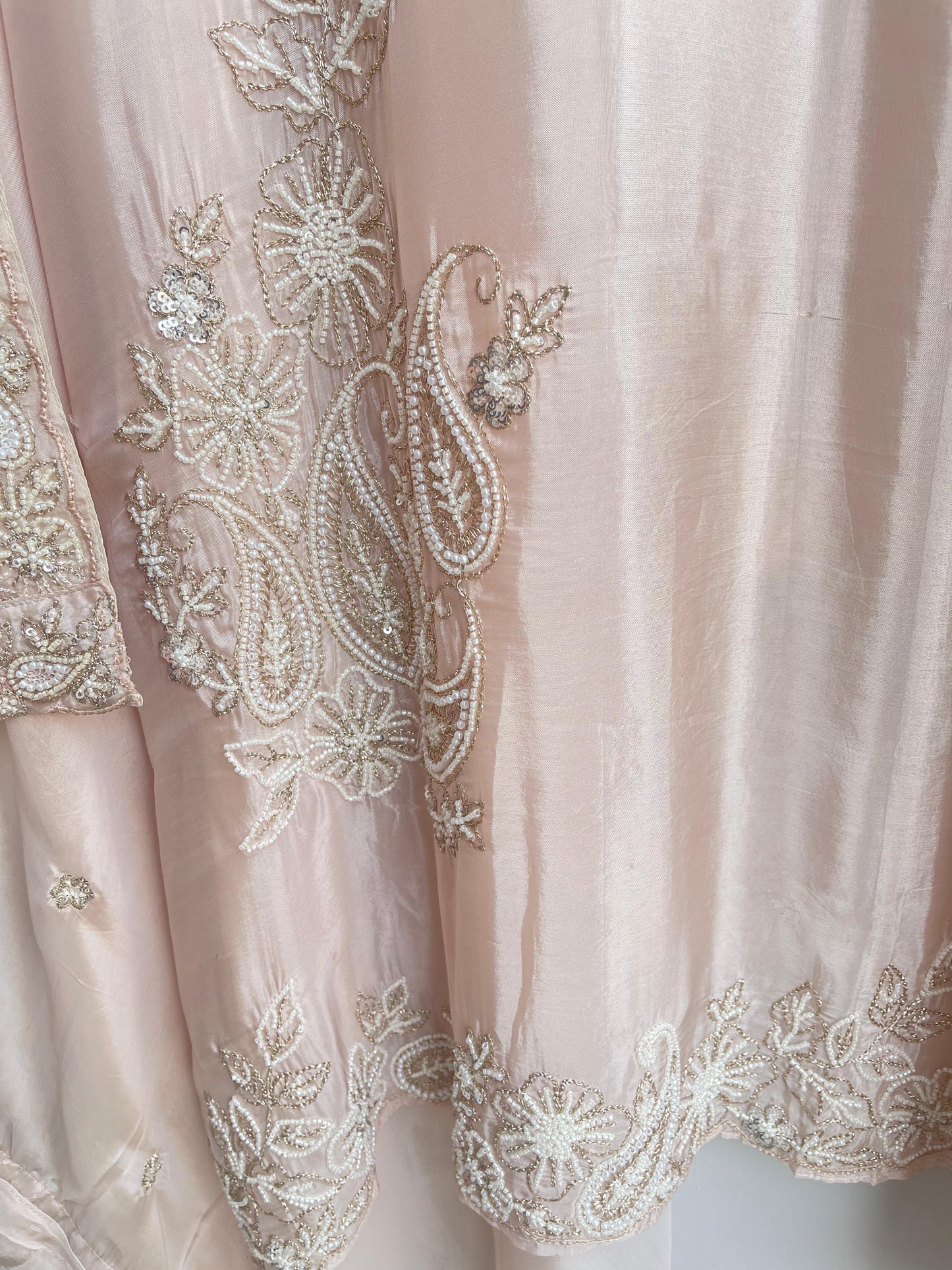 Satin crape unstitched ladies suit Rc17903