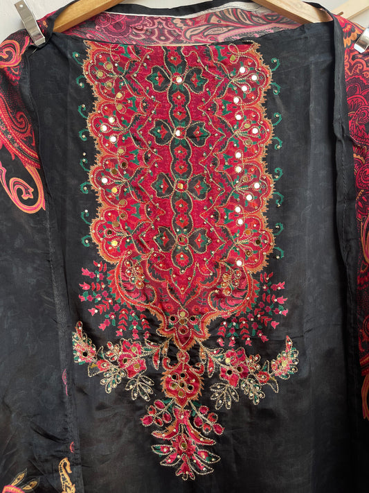 Glass organza unstitched ladies suit Rc17917