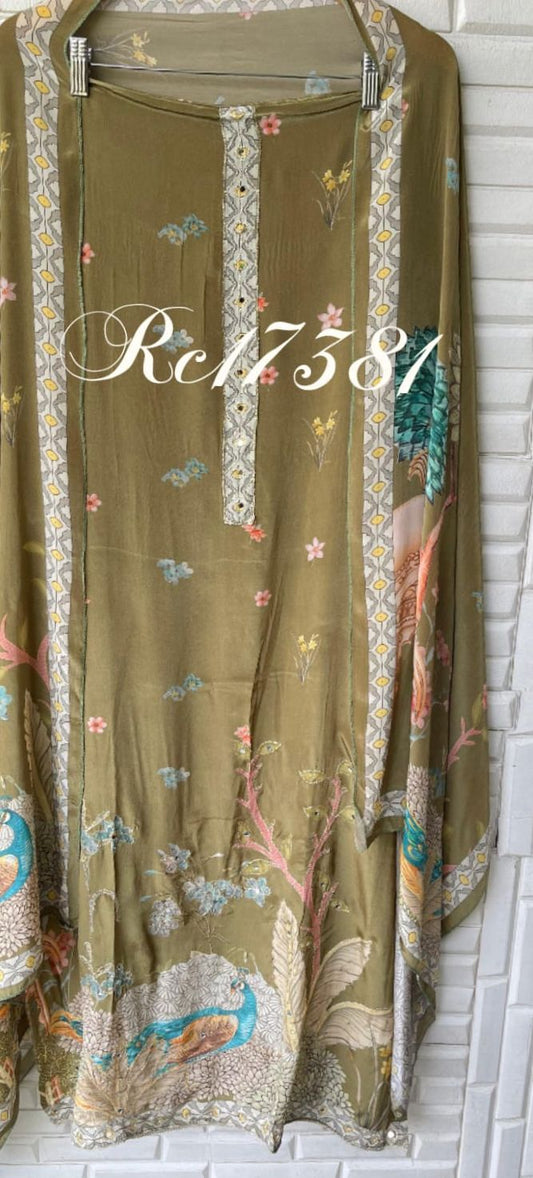 Muslin silk unstitched ladies suit Rc17381