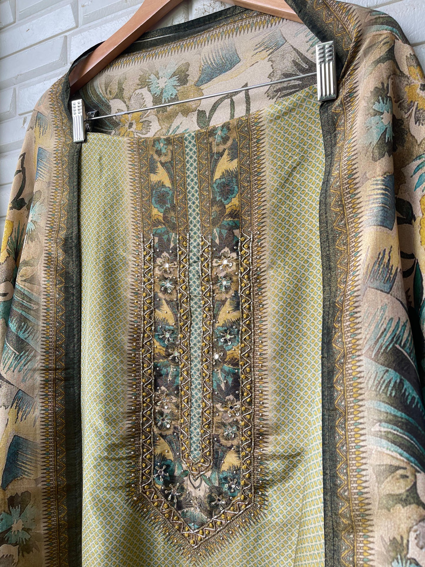 Self shimmer silk unstitched ladies suit Rc17653