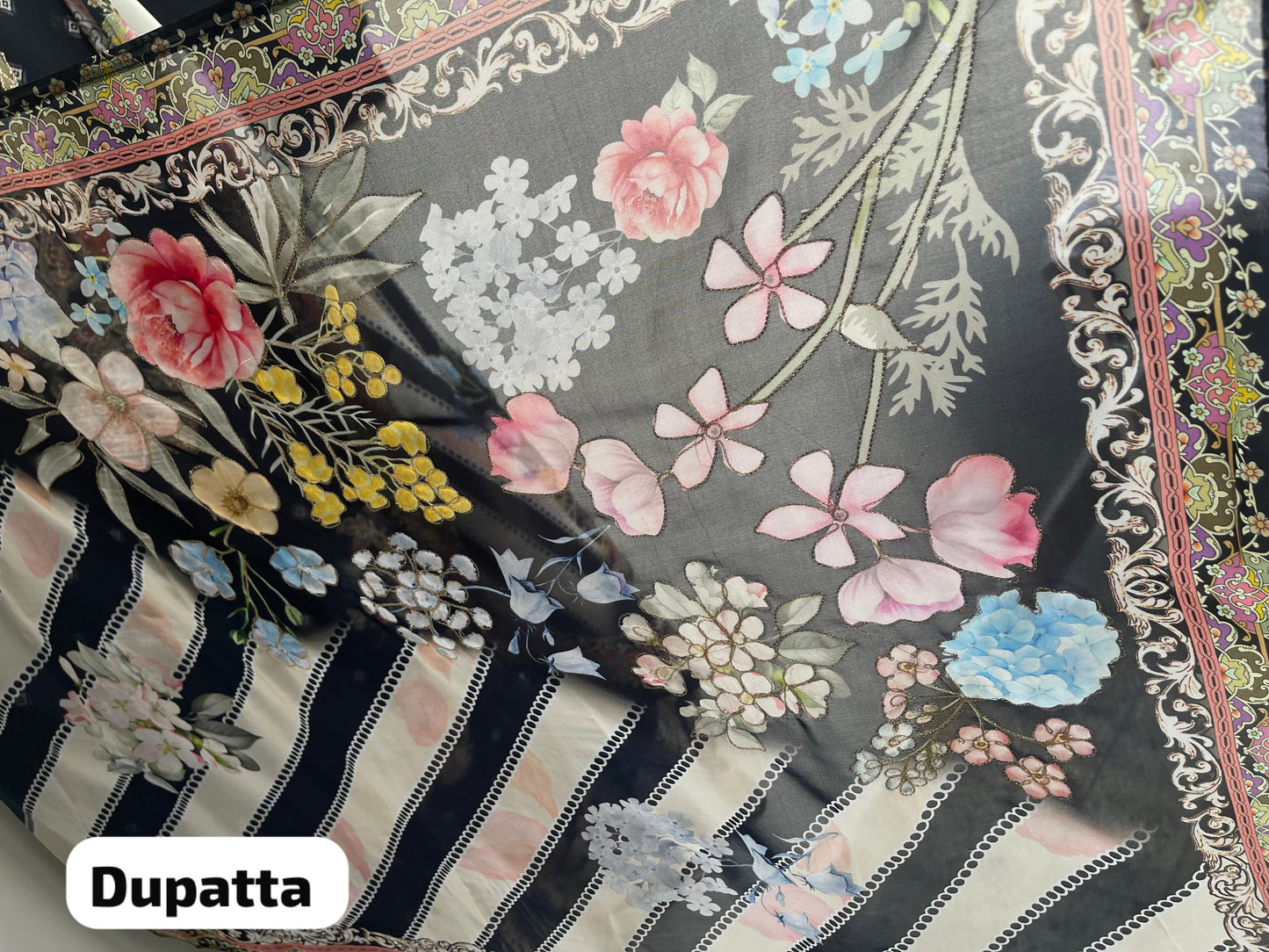 Organza unstitched ladies suit Rc17900