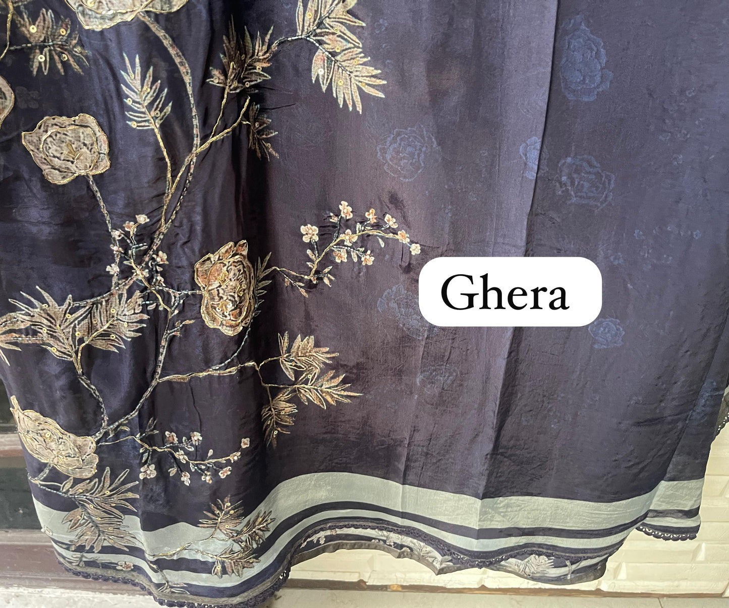 Self satin silk unstitched ladies suit Rc17837