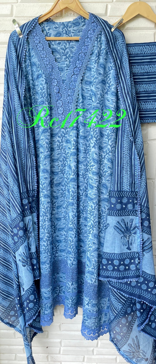 Cotton unstitched ladies suit Rc17422