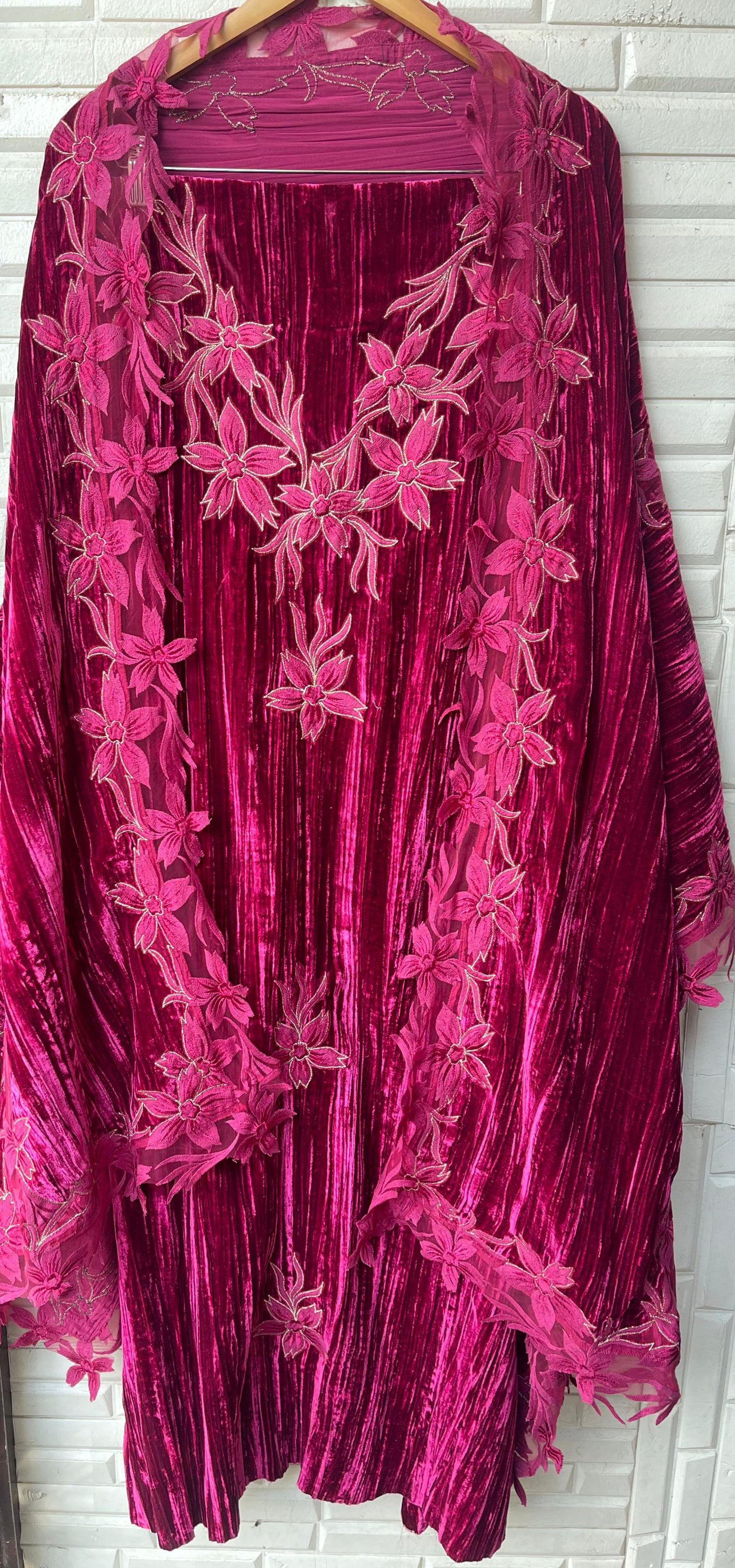 Crushed velvet unstitched ladies suit Rc17862 (a)