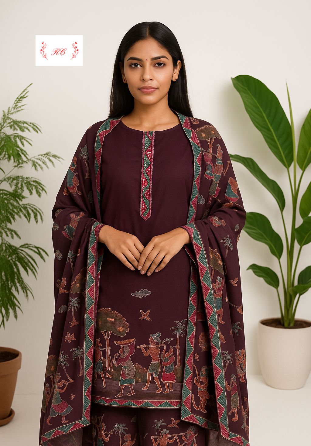 tasser silk unstitched ladies suit Rc17530