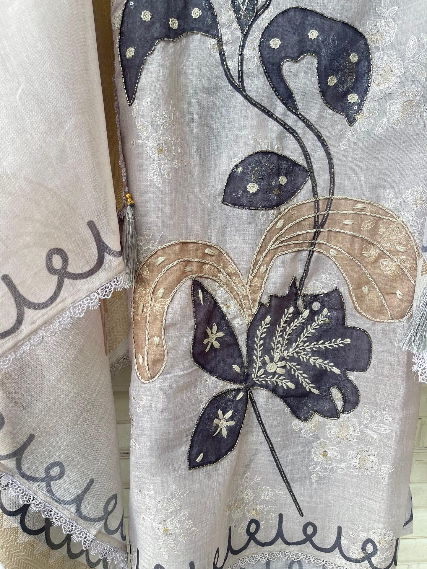 Linen cotton unstitched ladies suit Rc17323