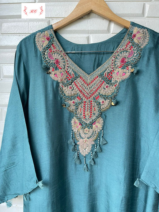 Pure Silk Ready to Wear Co-ord Set Rc 15277