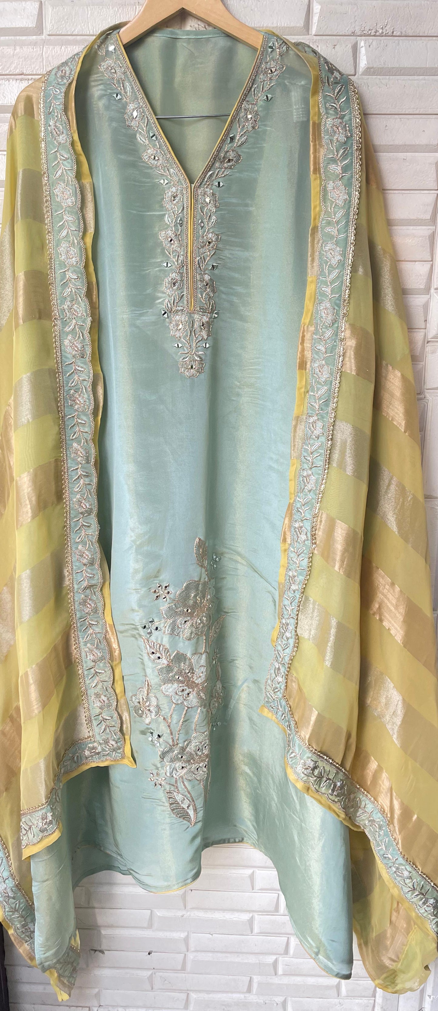 Shimmer silk unstitched ladies suit Rc17828