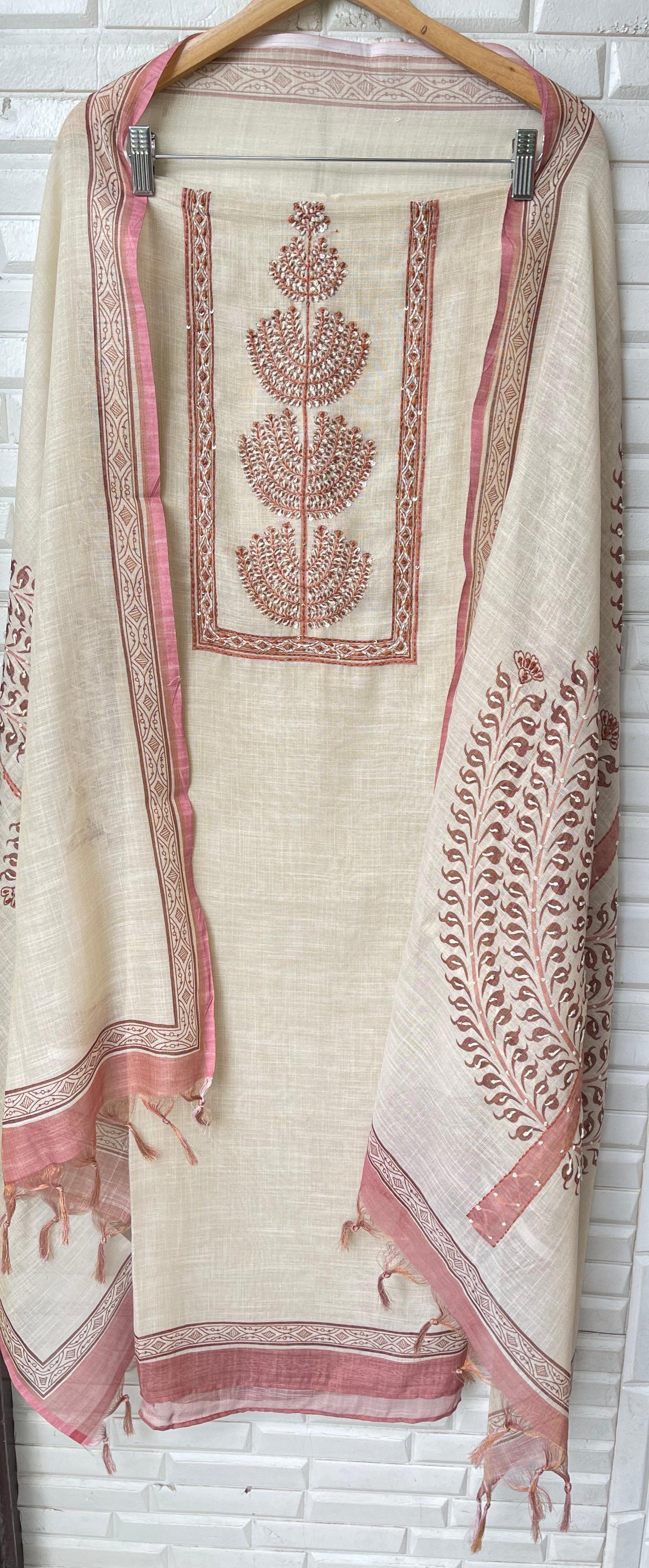 Linen unstitched ladies suit Rc17331