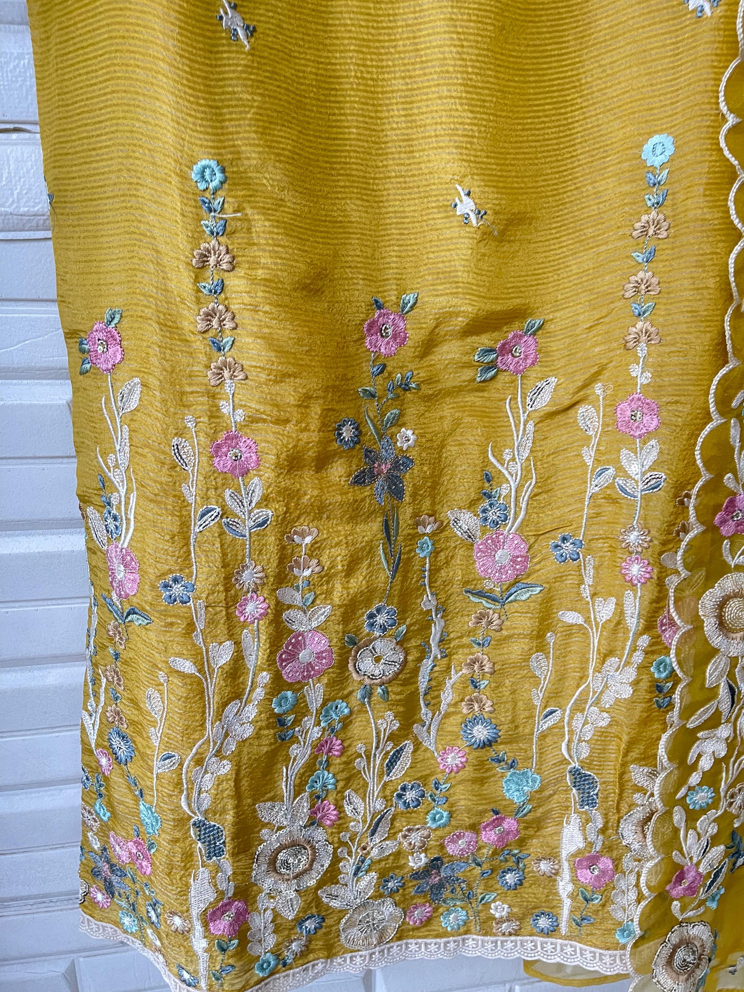 Self shimmer silk unstitched ladies suit Rc17610
