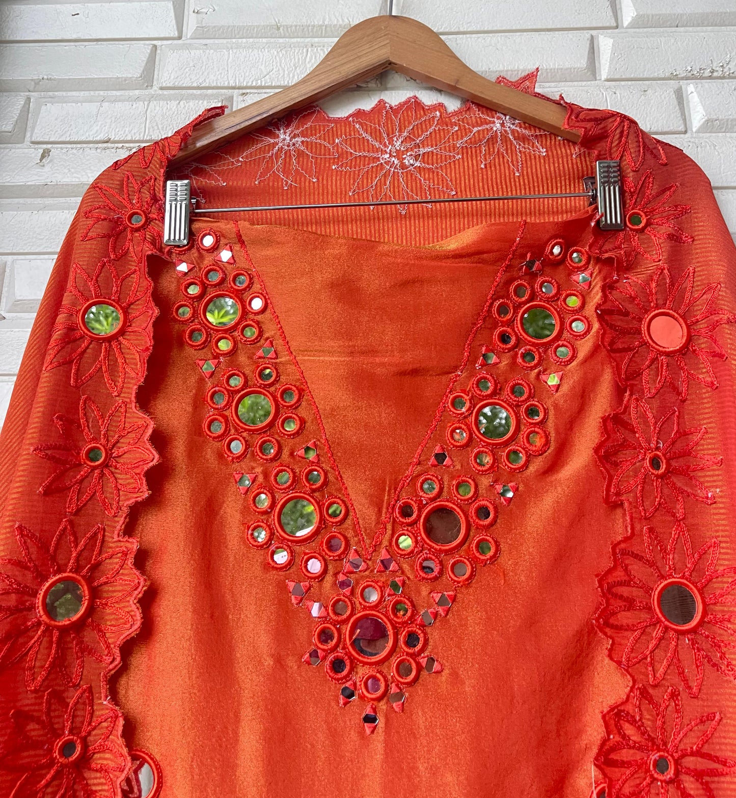 Self shimmer silk unstitched ladies suit Rc17675