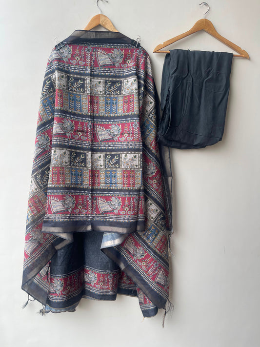 Mul chanderi maheshwari printed unstitched ladies suit Rc19025 (a)