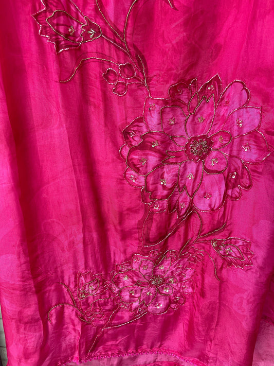 Crepe satin unstitched ladies suit Rc17712 (a)