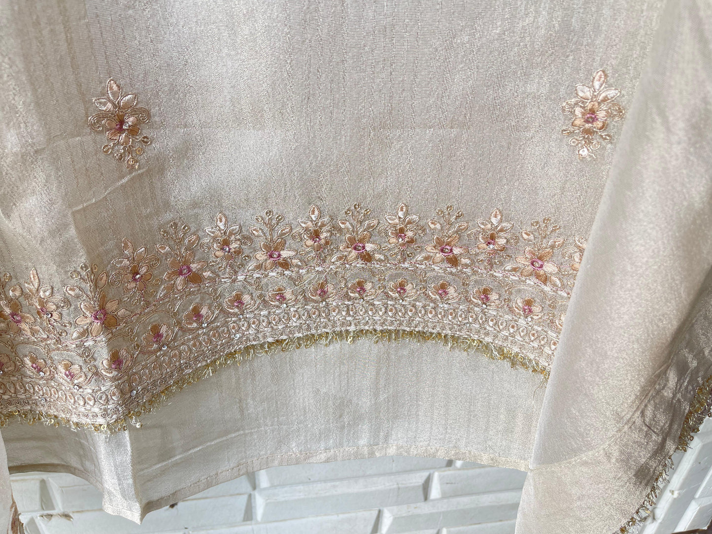 Pure banarasi shimmer silk unstitched ladies suit Rc17853 (b)