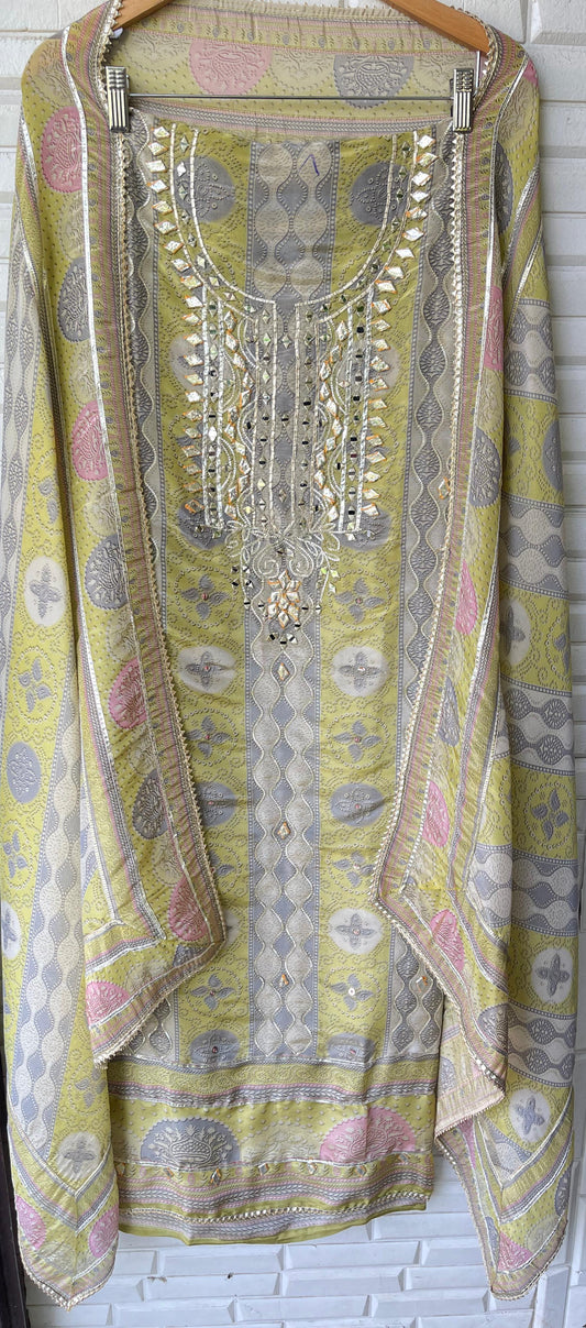 Shimmer tassar silk unstitched ladies suit Rc17679 (a)